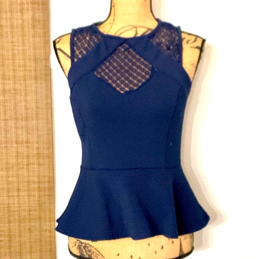 Heartsoul Navy Peplum Top